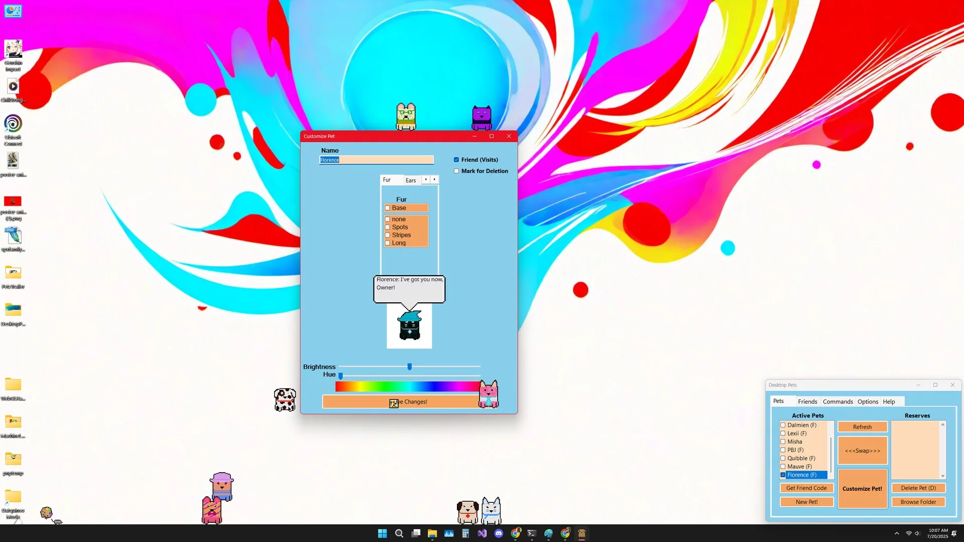 Изображение игры: Datquinso Desktop Pets