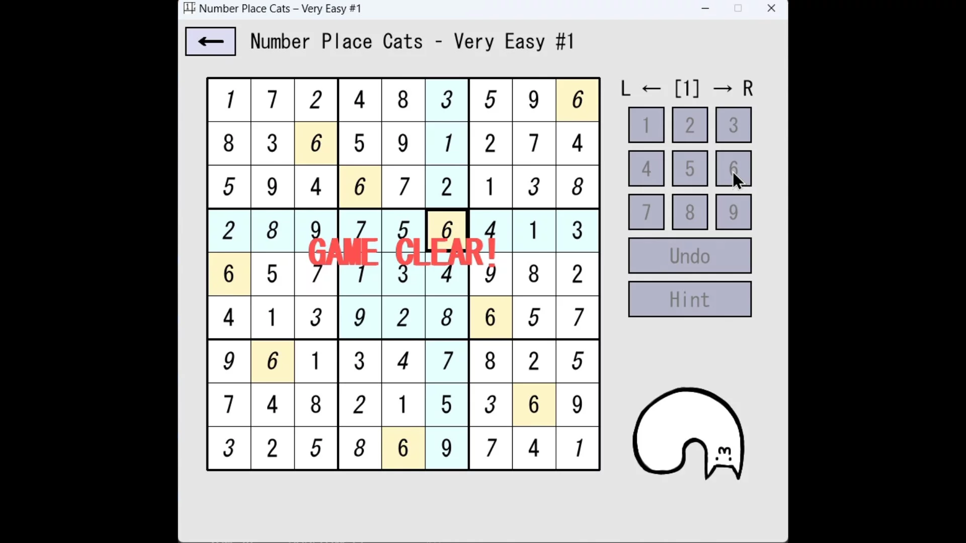Изображение игры: Number Place Cats