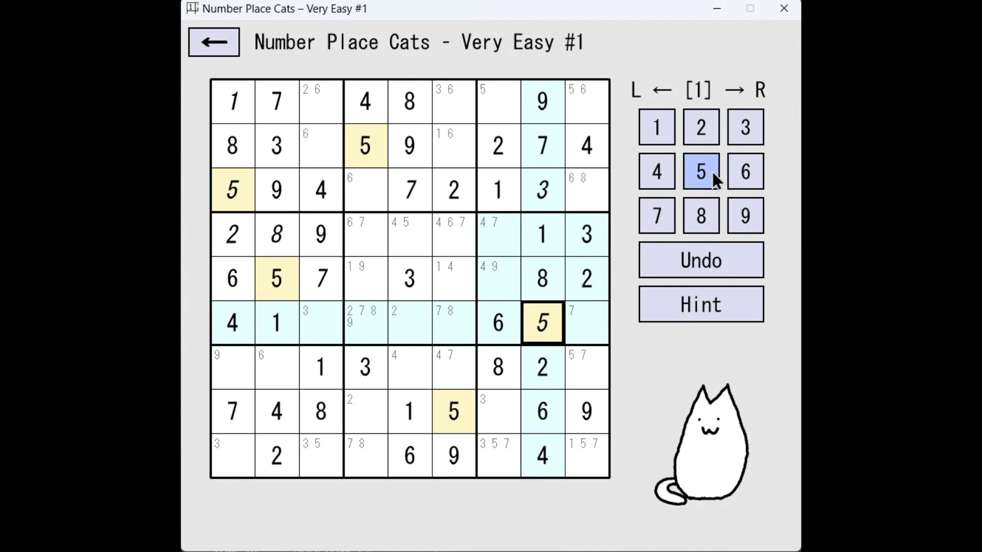 Изображение игры: Number Place Cats