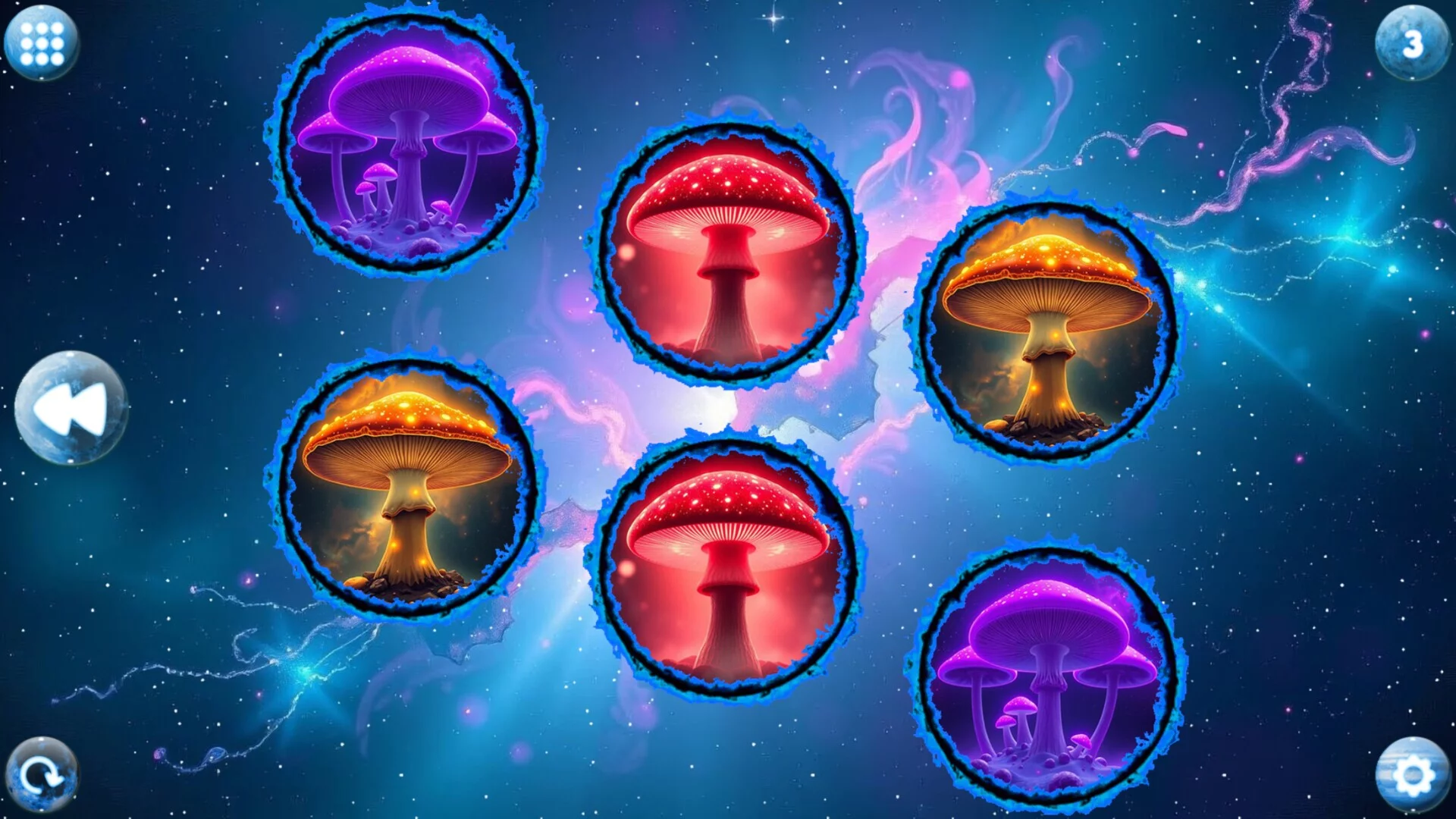 Изображение игры: Space Memory: Mushrooms