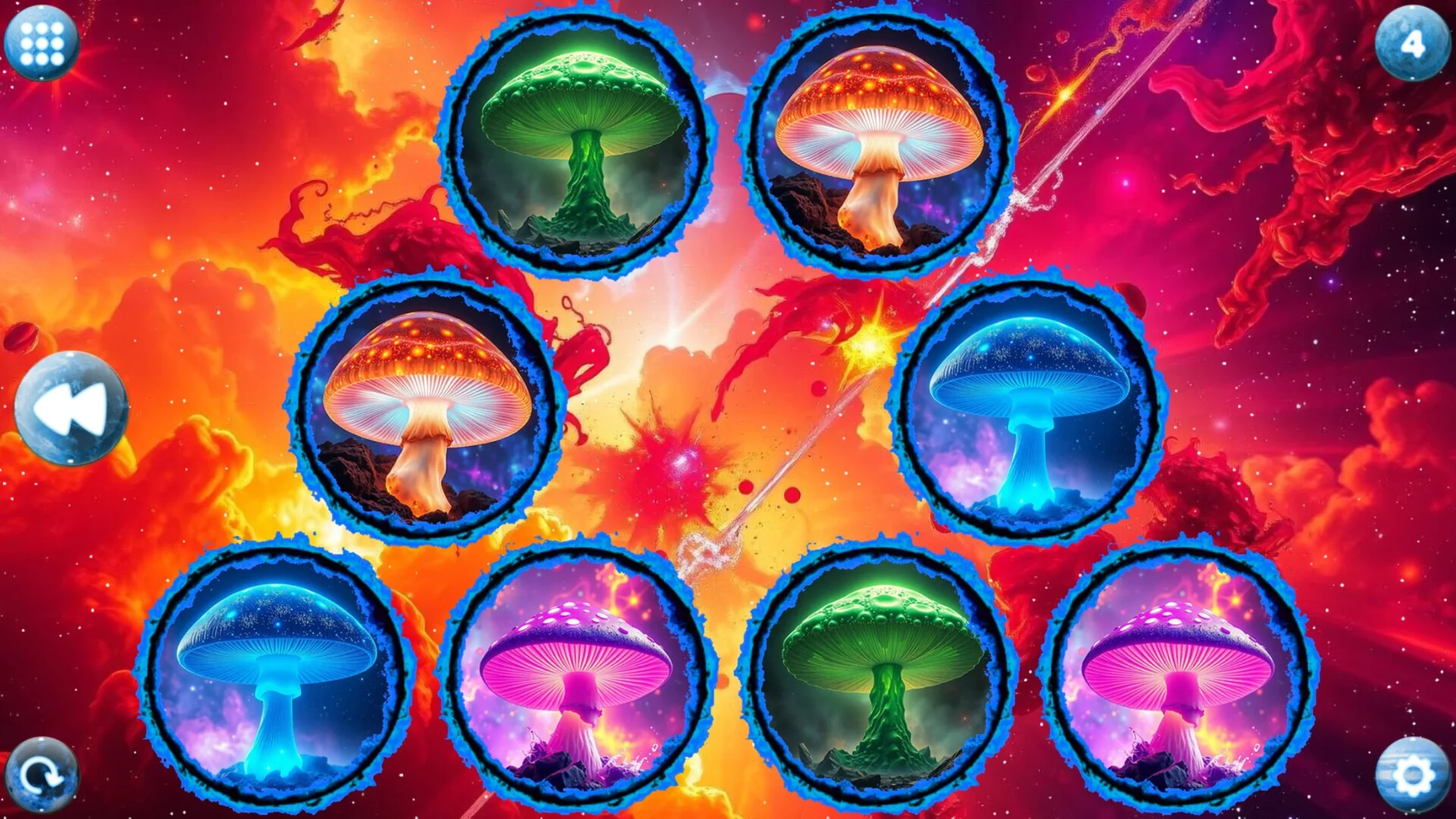 Изображение игры: Space Memory: Mushrooms