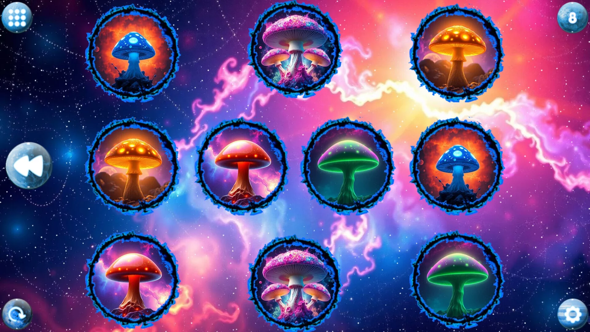 Изображение игры: Space Memory: Mushrooms