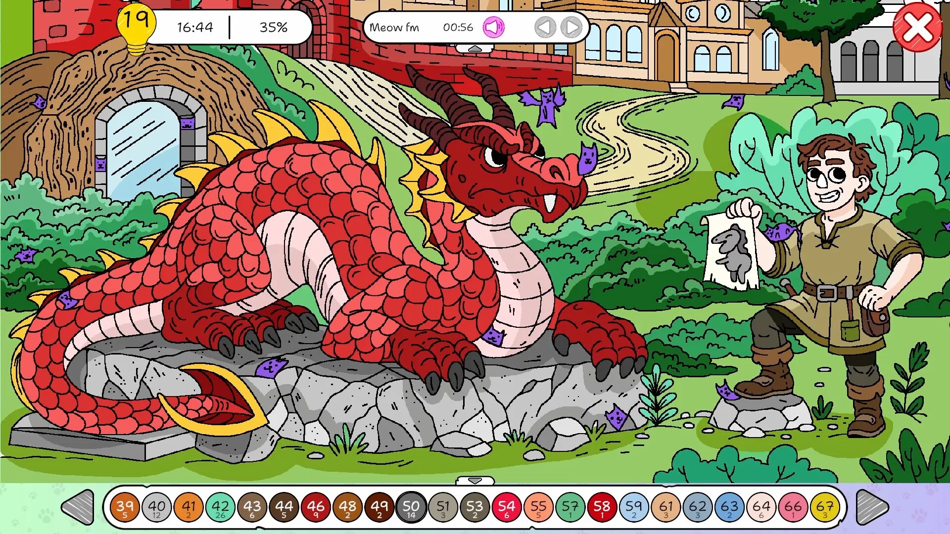 Изображение игры: 100 Cats Lost In Poland Find & Color