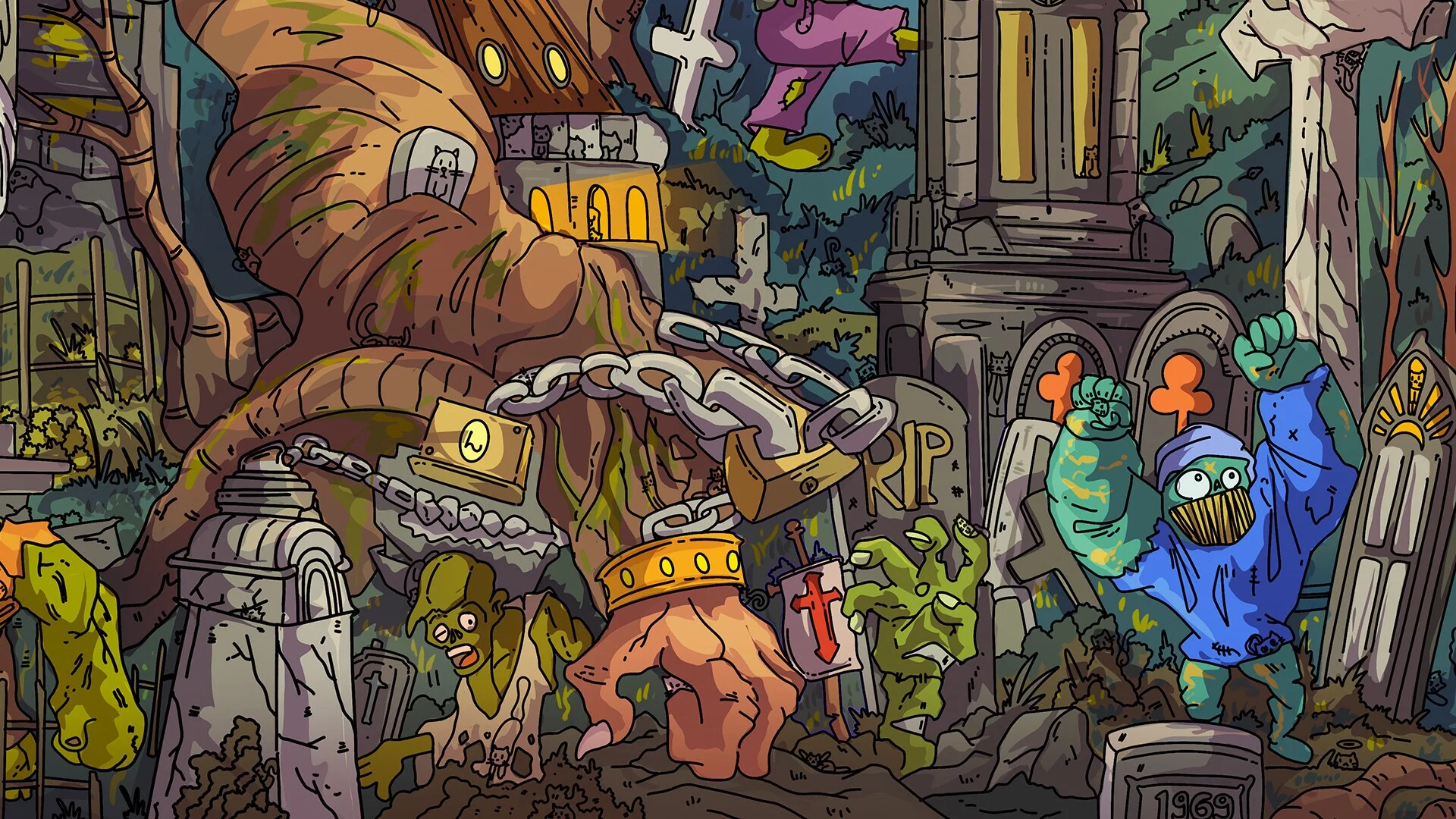 Изображение игры: 100 Zombie Cats