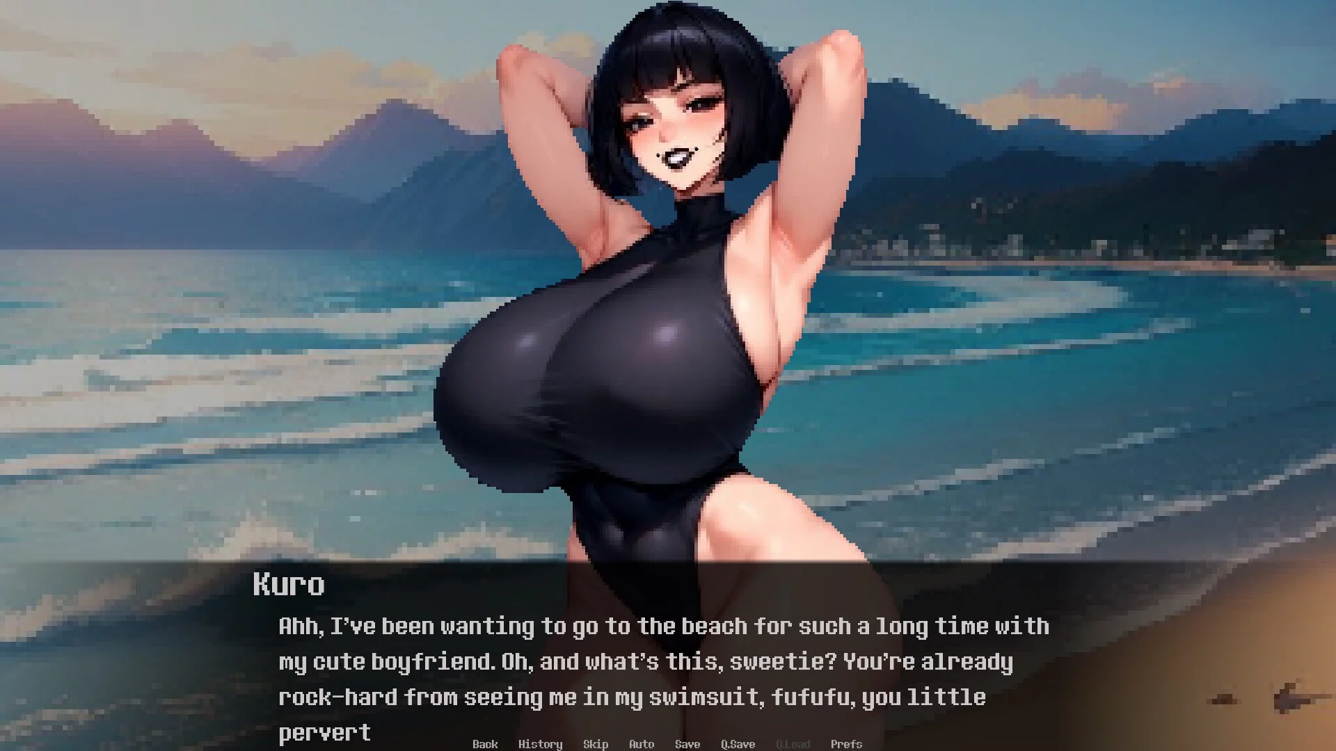 Изображение игры: Dominated by Yandere Goth Girlfriend 3: On the Beach
