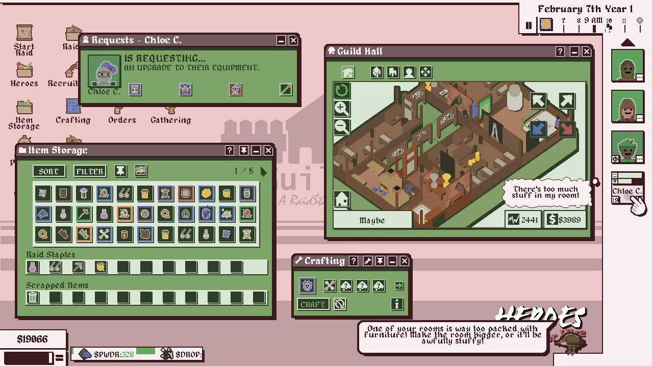 Изображение игры: Heroes For Hire - Guild Micromanagement Simulator