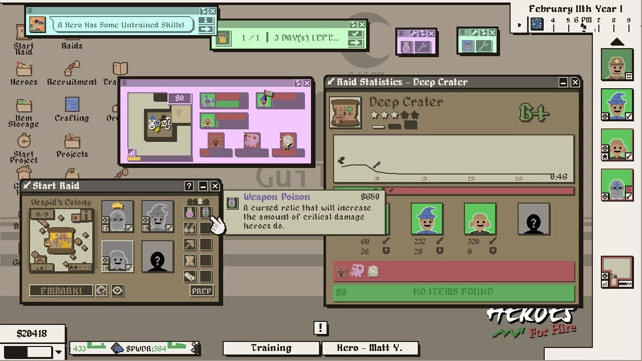 Изображение игры: Heroes For Hire - Guild Micromanagement Simulator