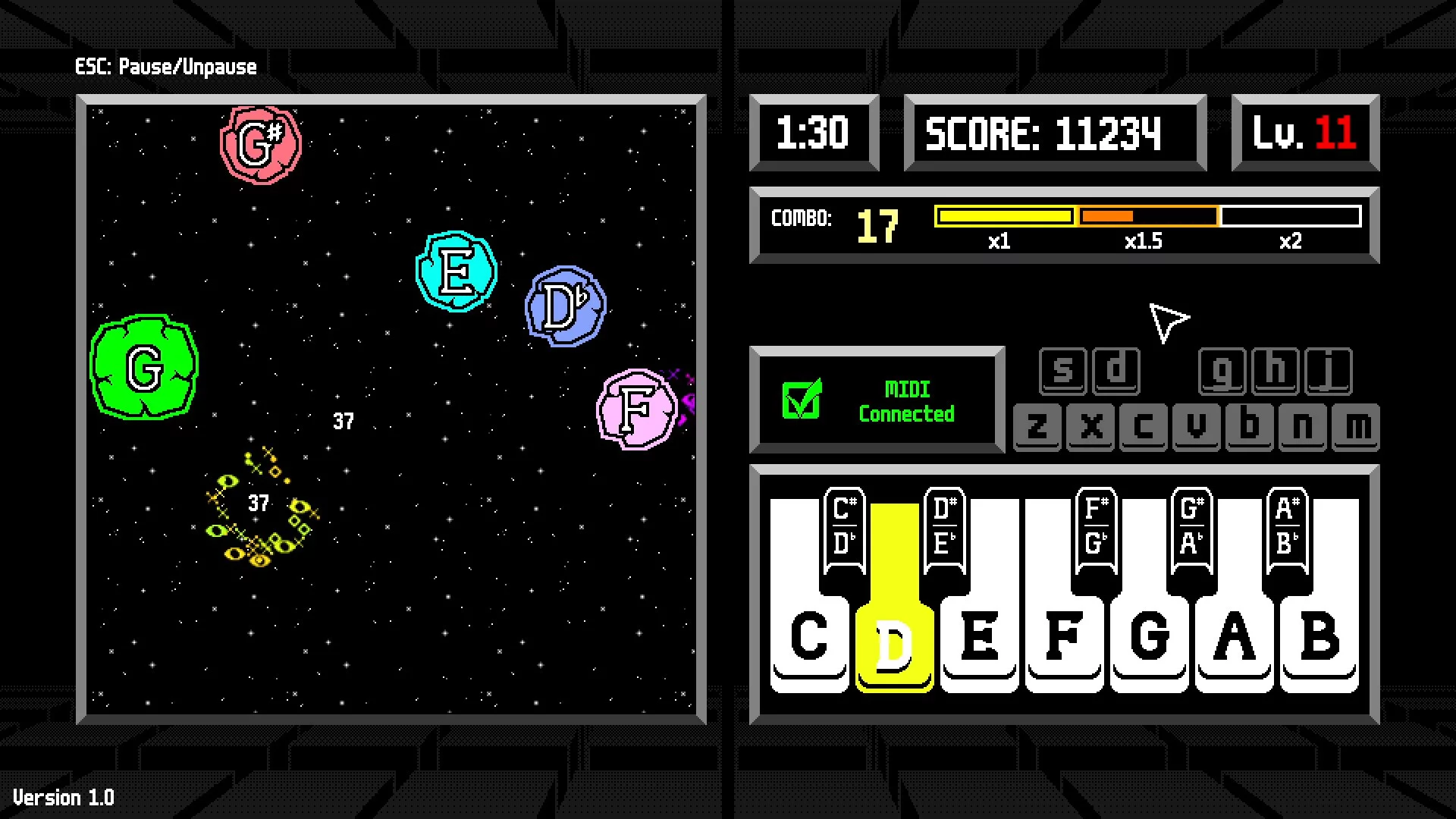 Изображение игры: Musical Meteors