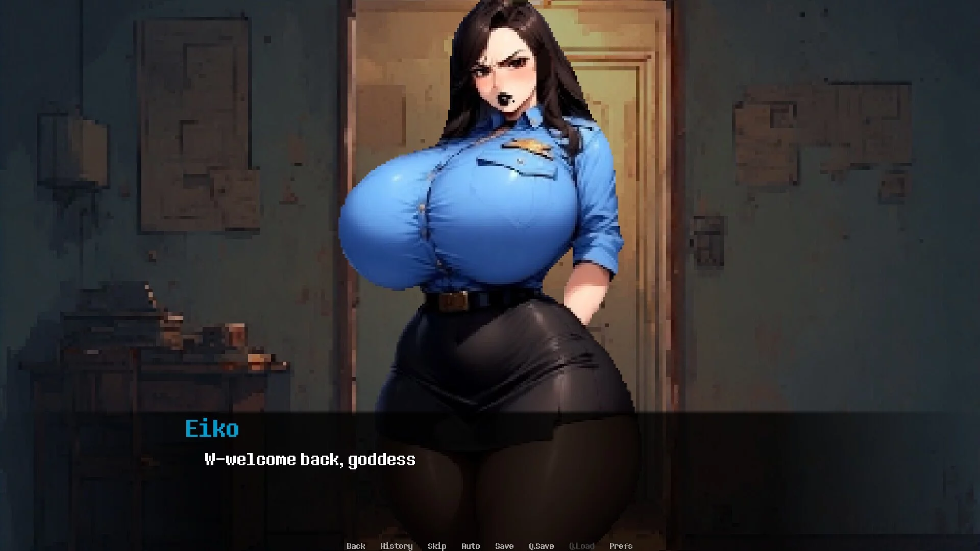 Изображение игры: Dominated by: Yandere Goth Cop