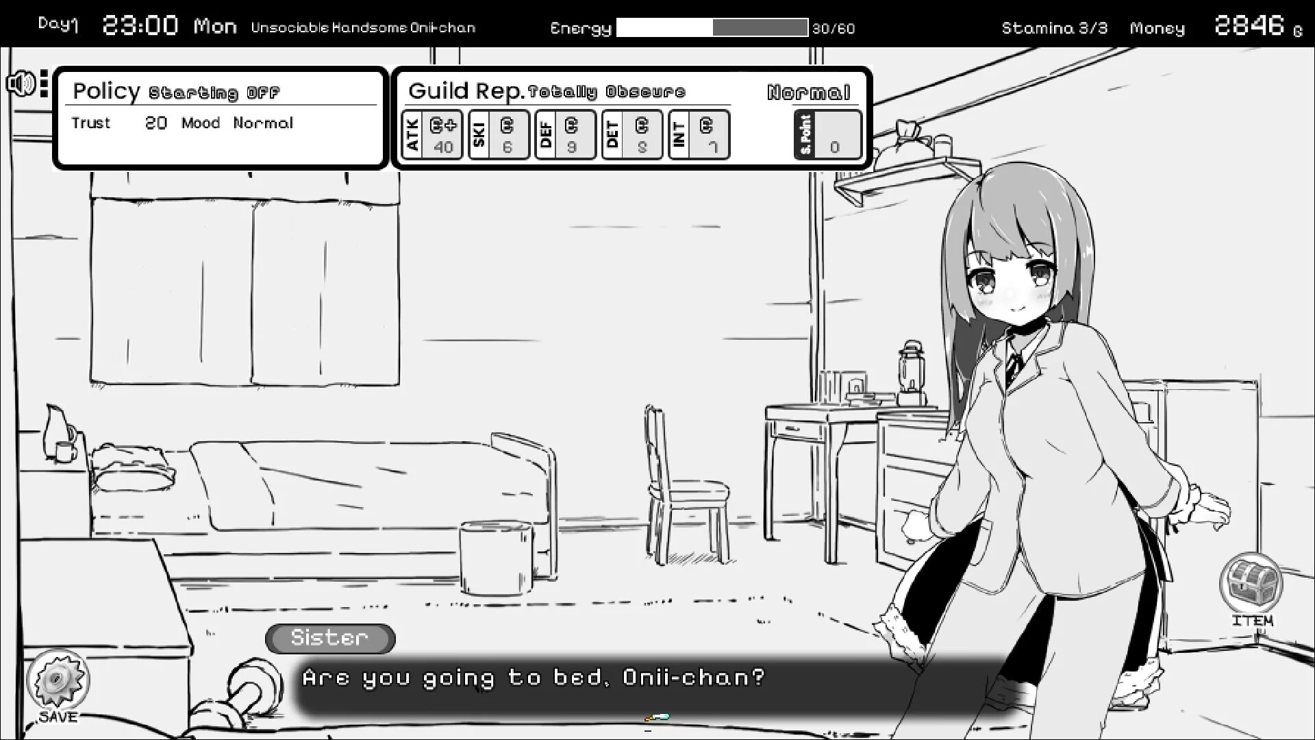 Изображение игры: Living With Sister: Monochrome Fantasy