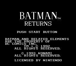 Изображение игры: Batman Returns (Nintendo)