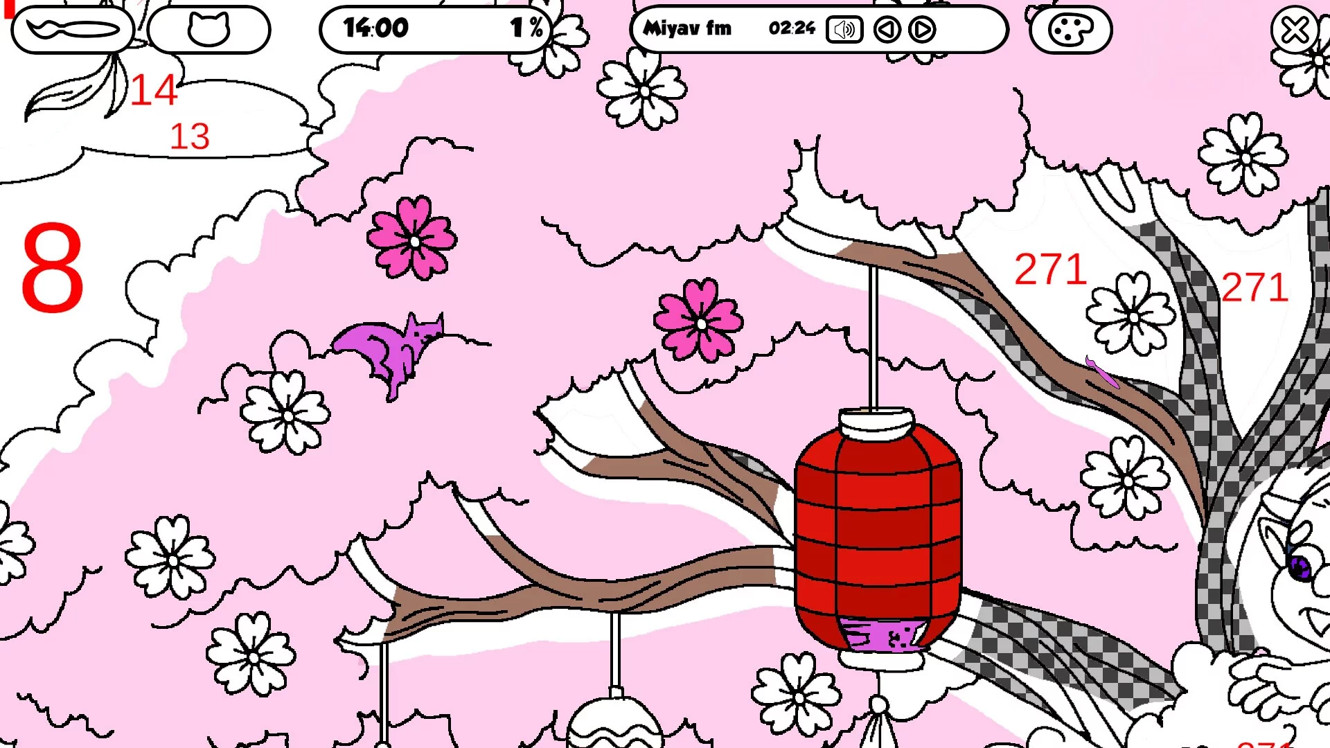 Изображение игры: 100 Cats Lost In Japan Find & Color