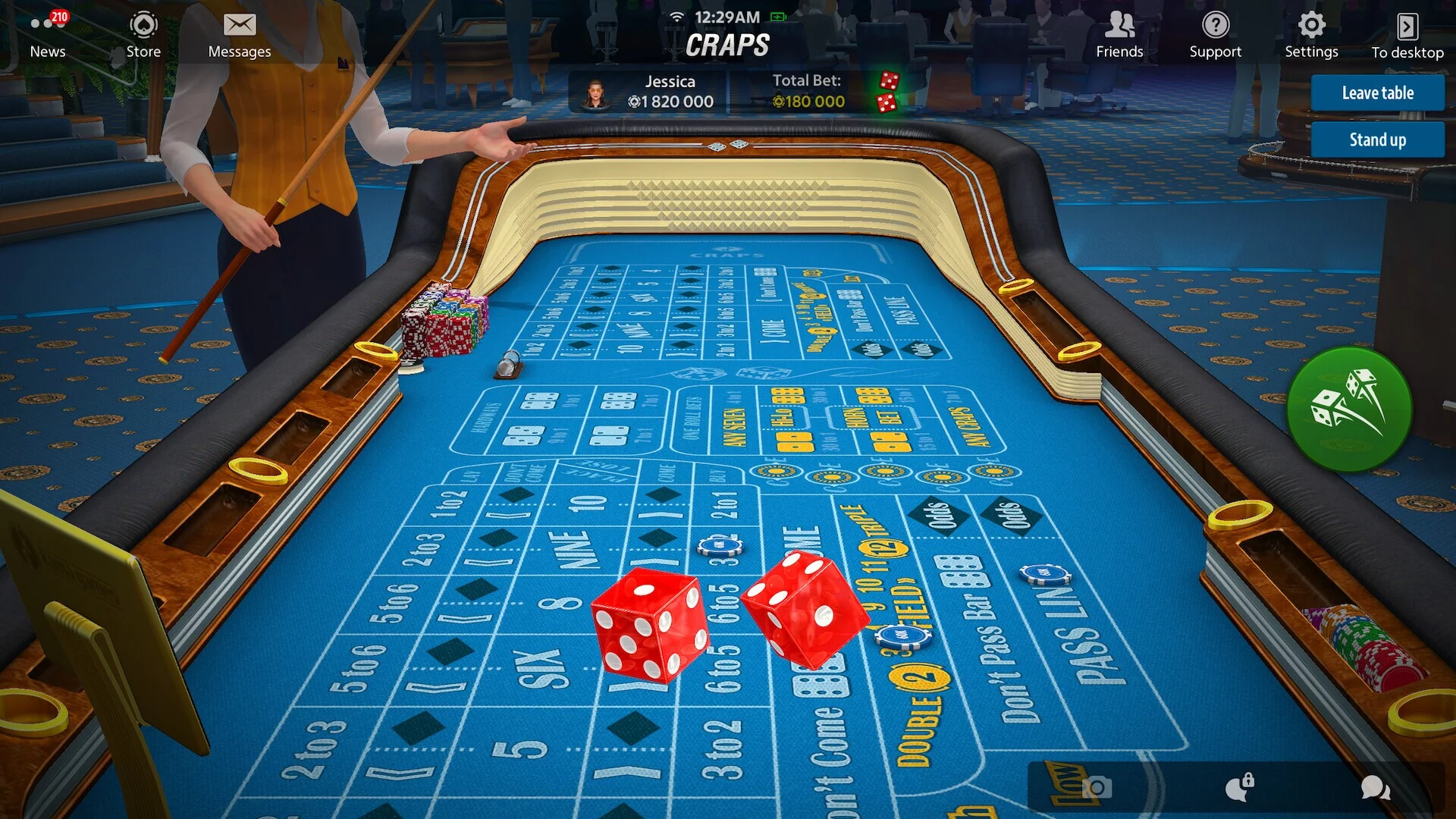 Изображение игры: Vegas Craps by Pokerist