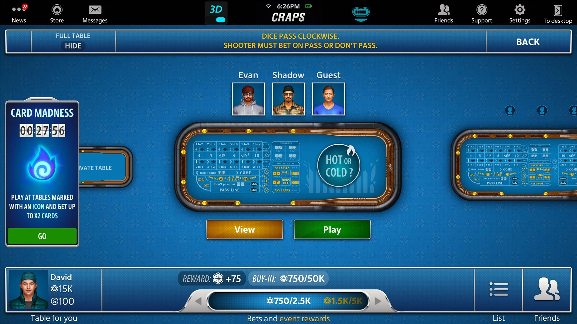 Изображение игры: Vegas Craps by Pokerist