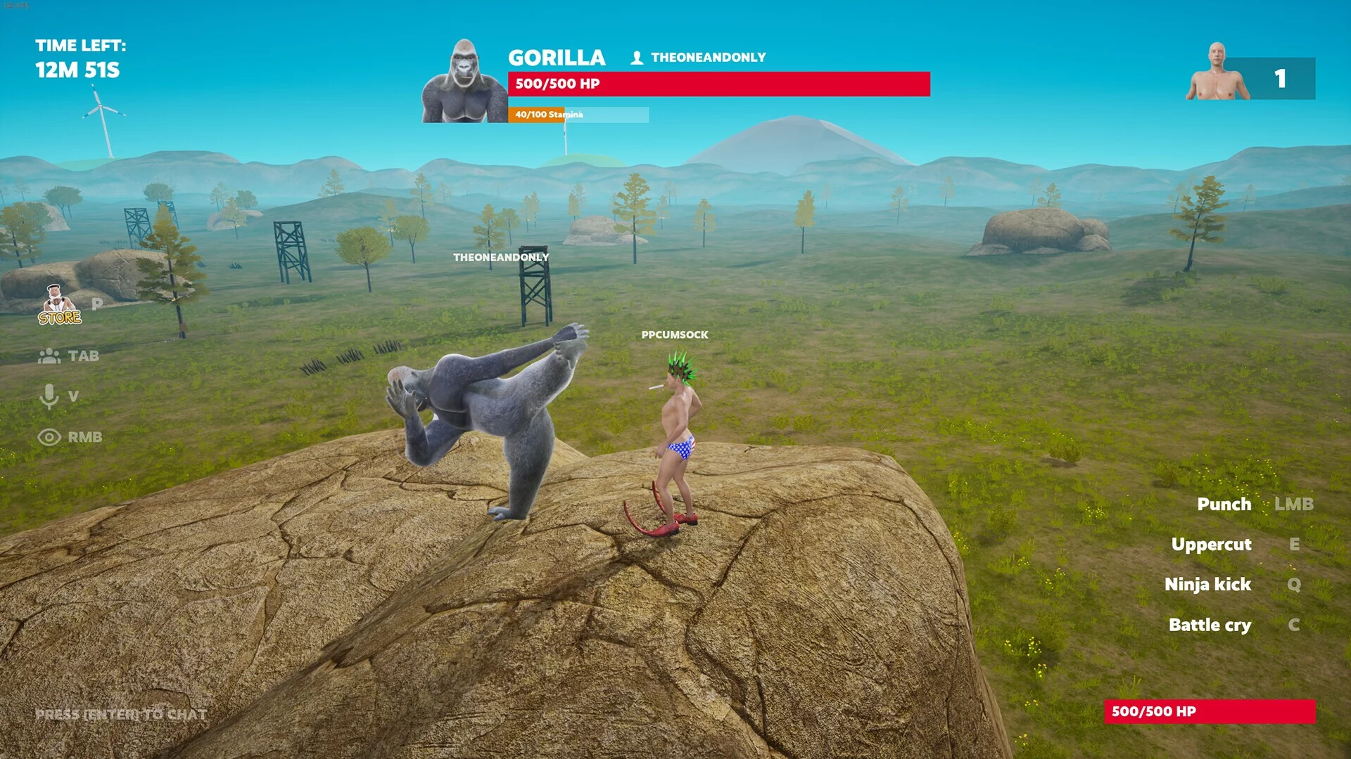 Изображение игры: 100 Men vs 1 Gorilla