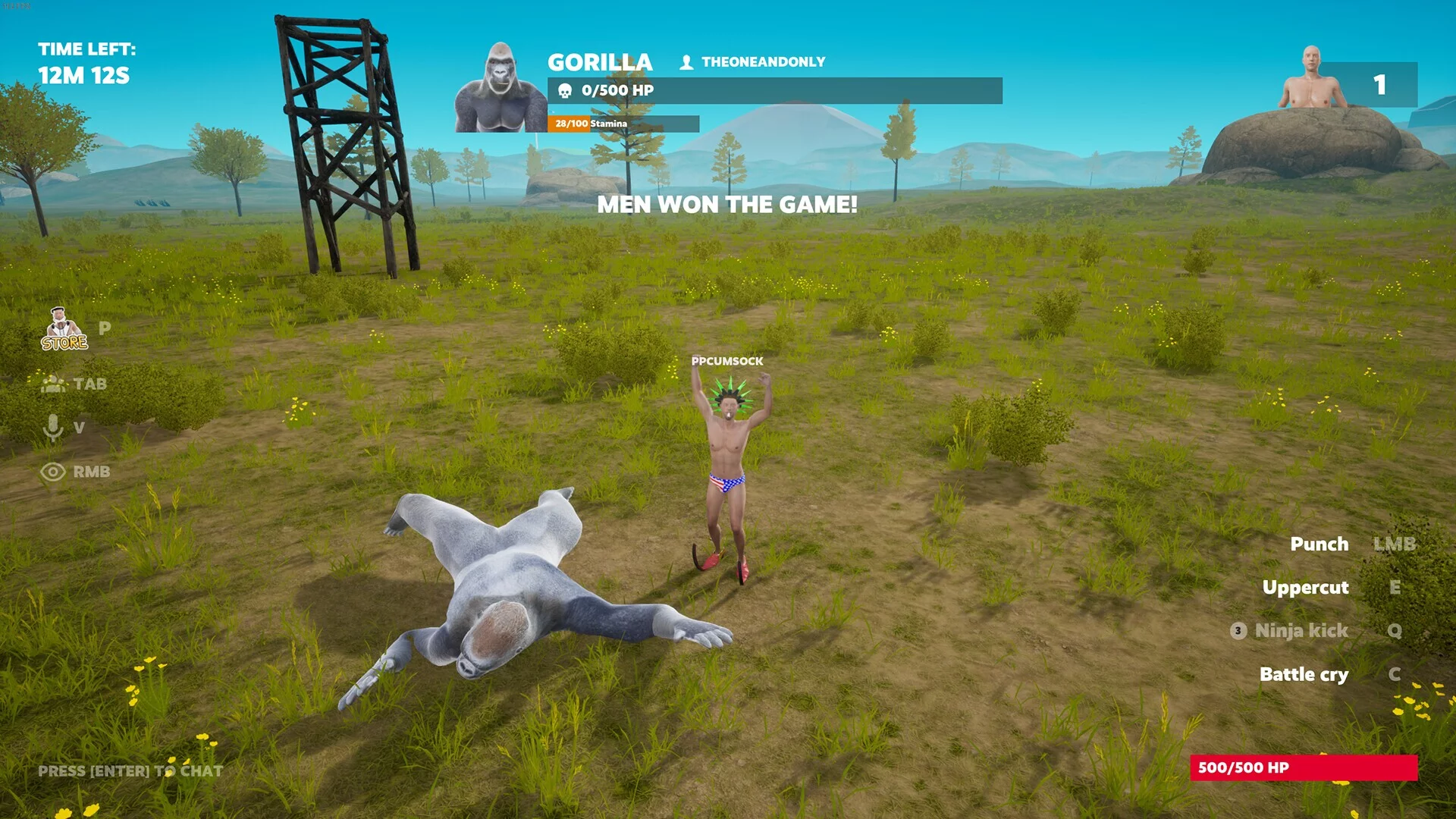 Изображение игры: 100 Men vs 1 Gorilla