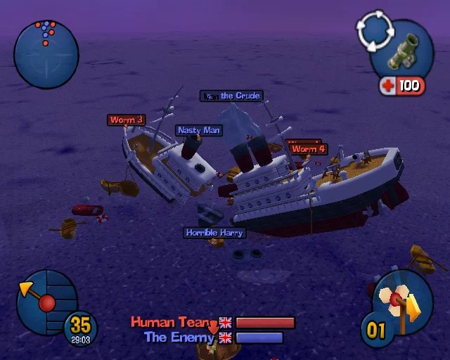Изображение игры: Worms 3D