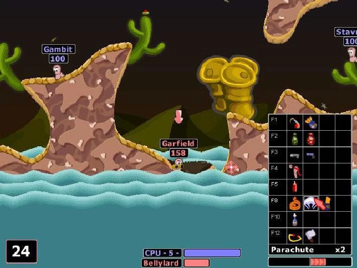 Изображение игры: Worms 2