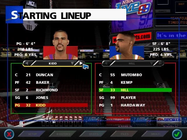 Изображение игры: NBA Live 99
