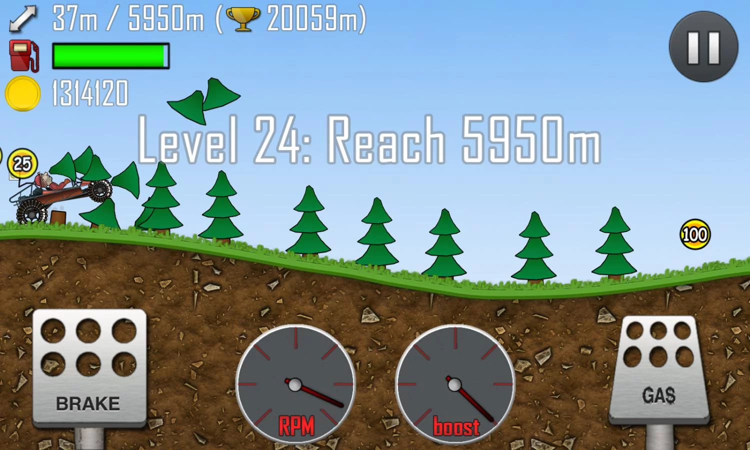 Изображение игры: Hill Climb Racing