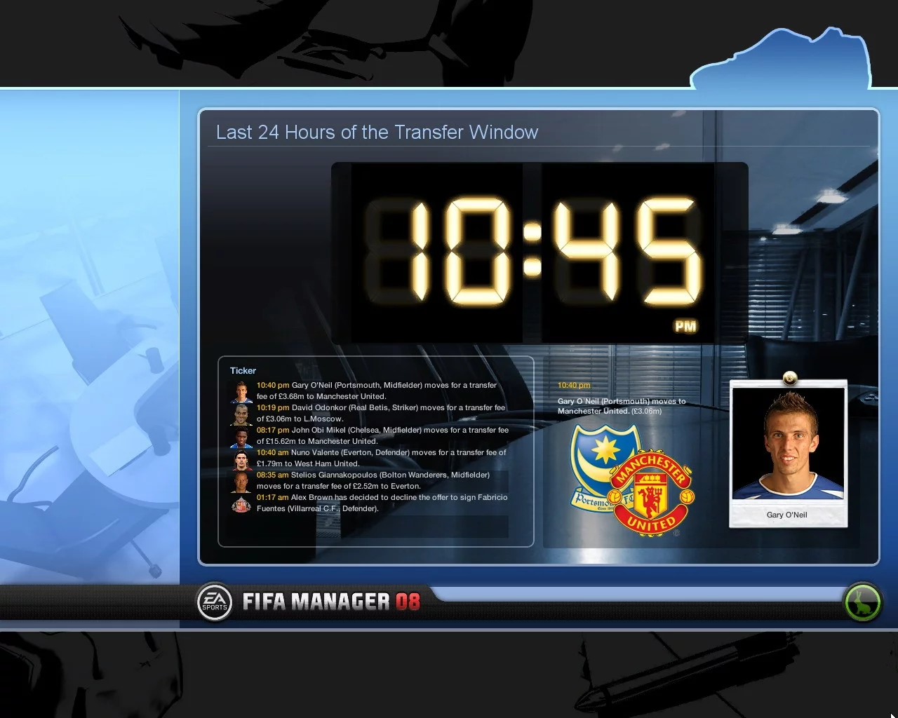 Изображение игры: FIFA Manager 08
