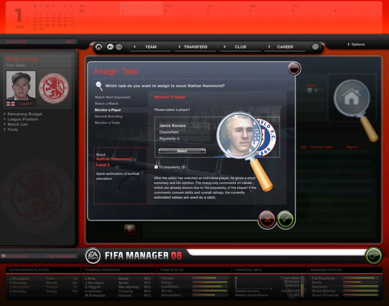 Изображение игры: FIFA Manager 08