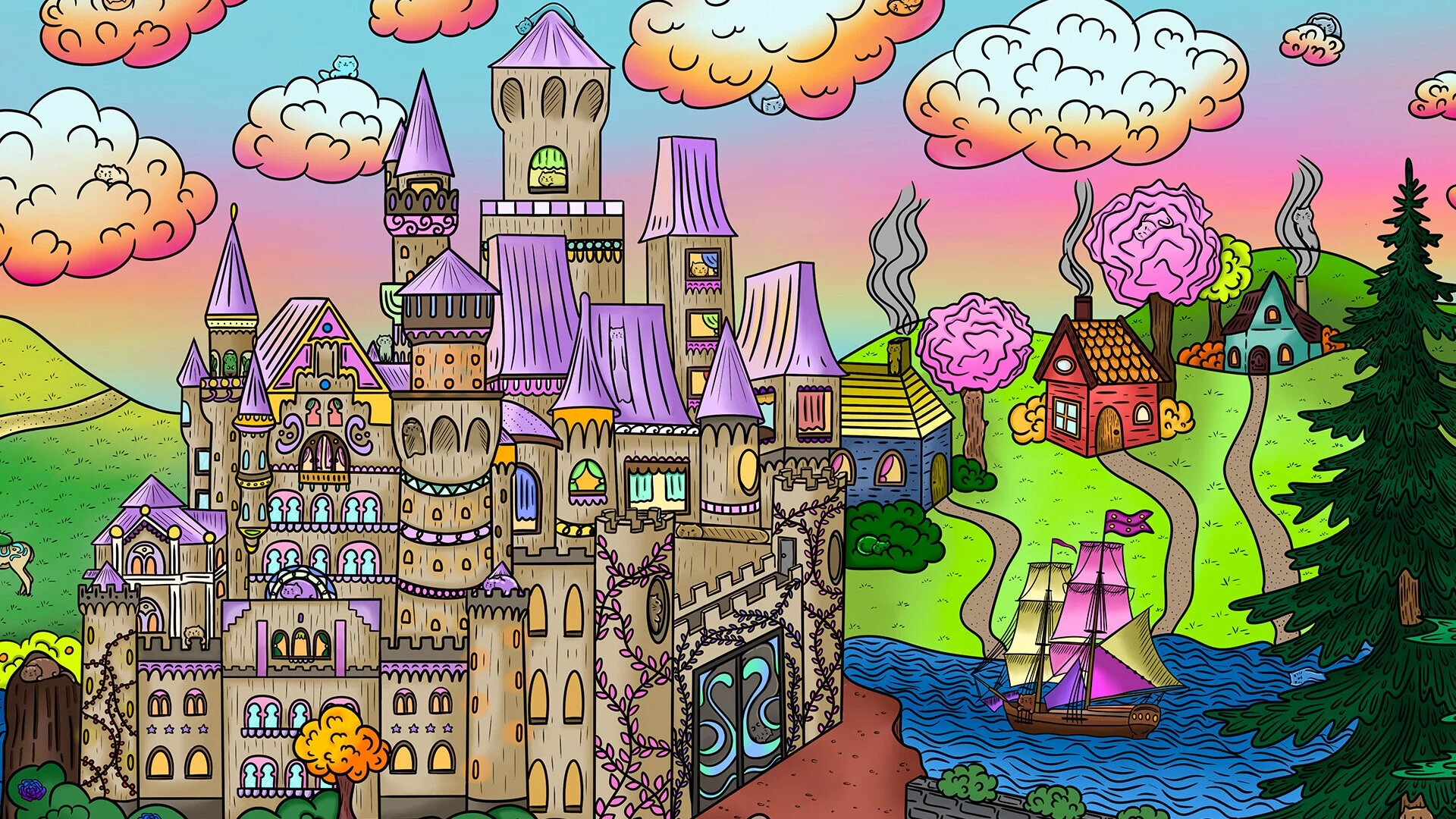 Изображение игры: 100 Fantasy Cats