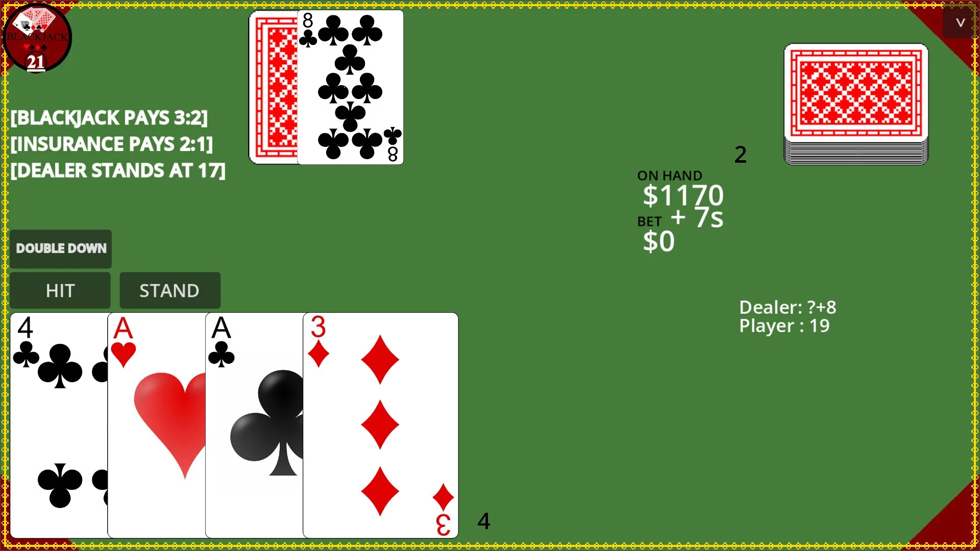 Изображение игры: Blackjack Simple