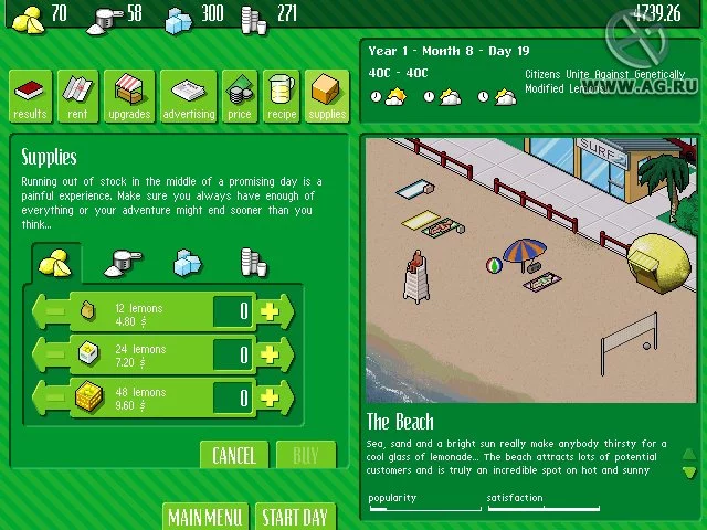 Изображение игры: Lemonade Tycoon