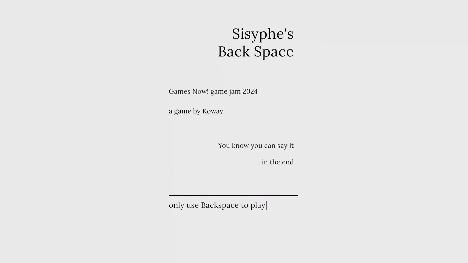 Изображение игры: Sisyphe's Backspace