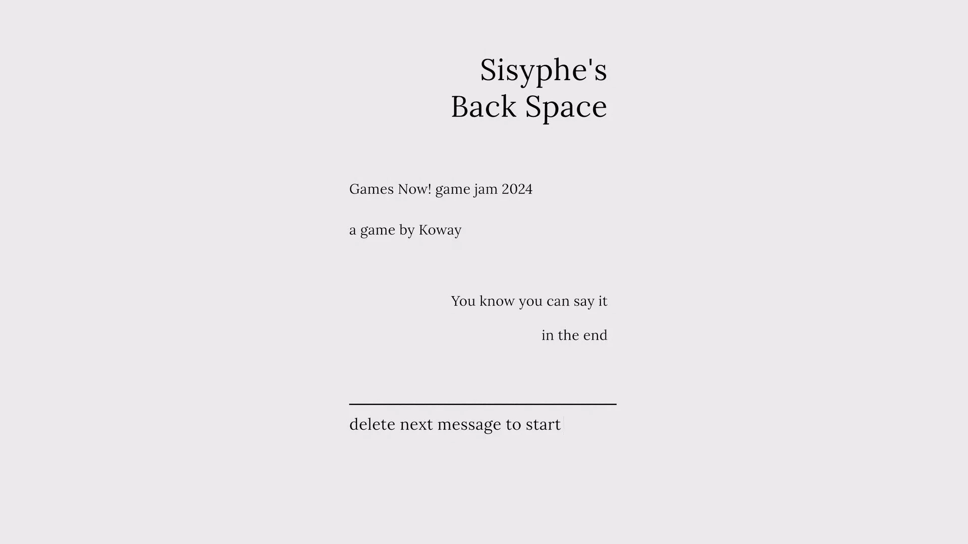Изображение игры: Sisyphe's Backspace