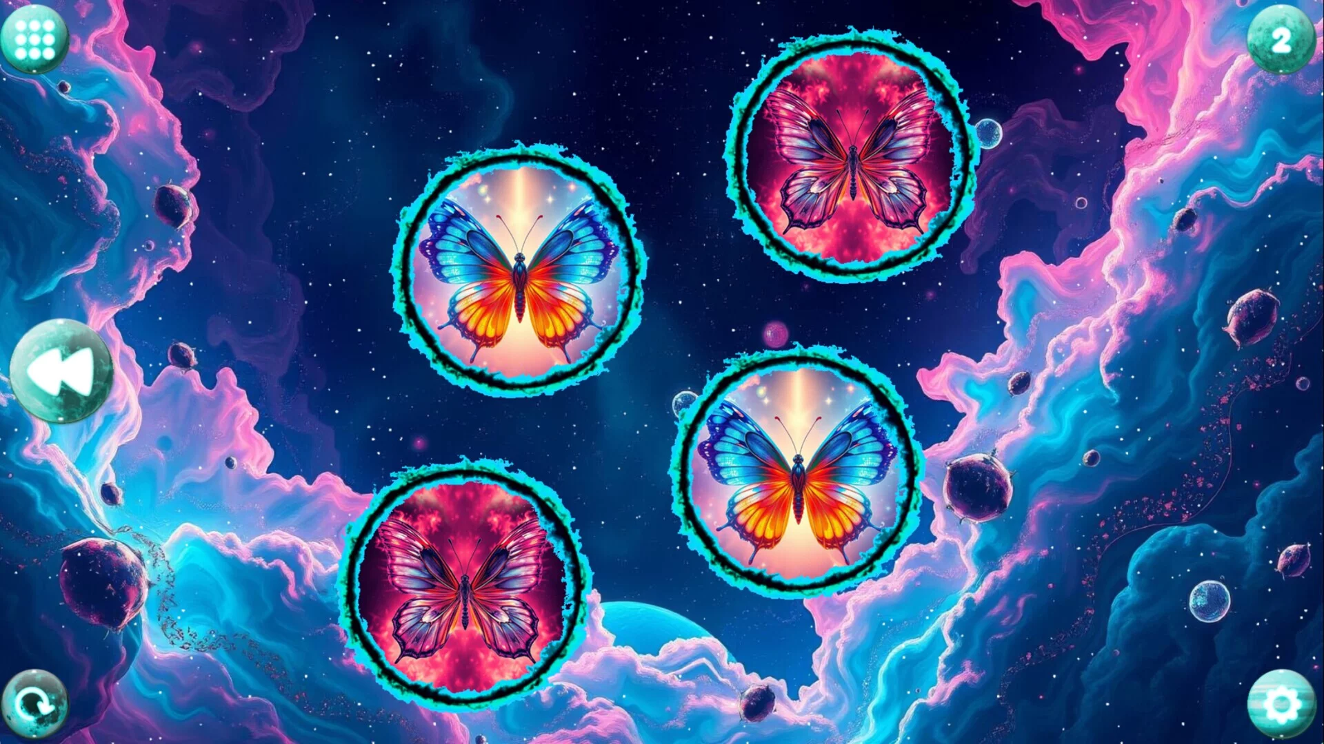 Изображение игры: Space Memory: Butterflies