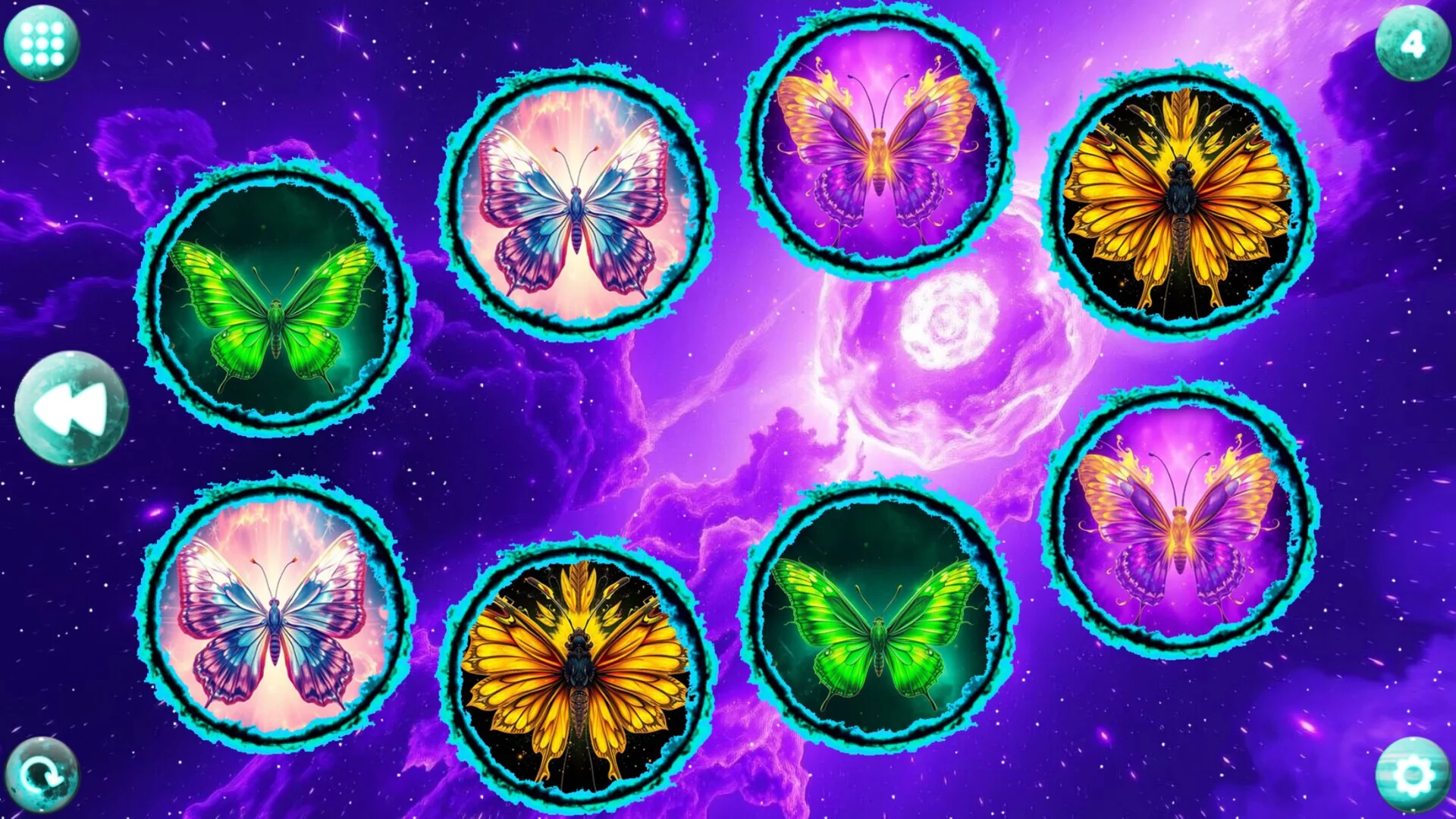 Изображение игры: Space Memory: Butterflies