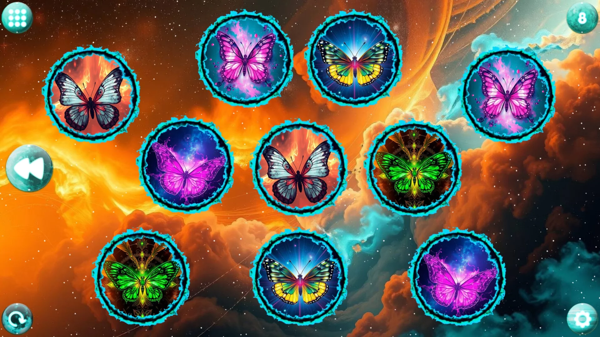 Изображение игры: Space Memory: Butterflies