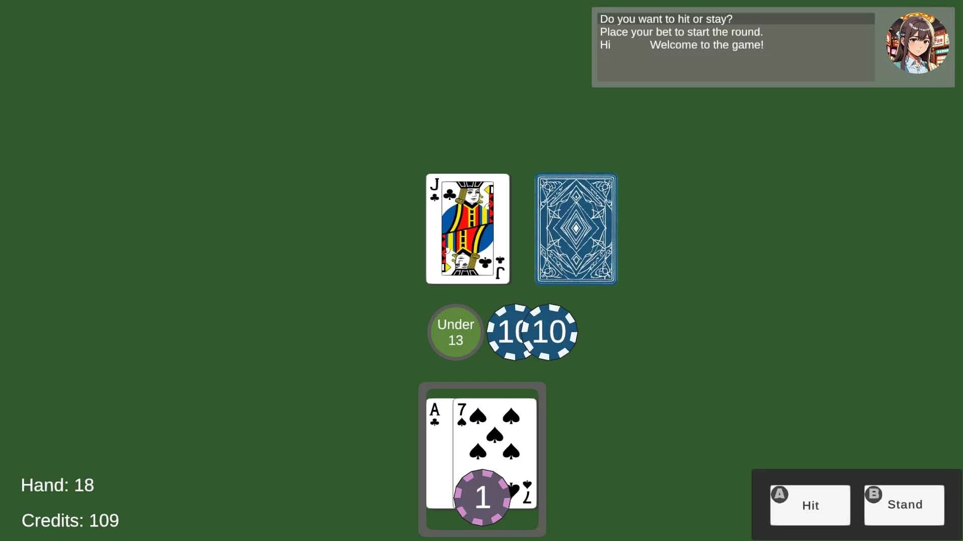 Изображение игры: Hit and Stand Blackjack