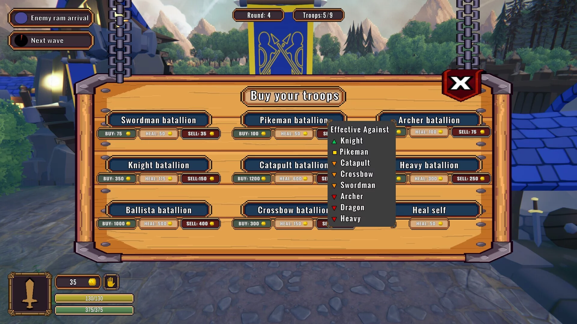 Изображение игры: Keep of the knights