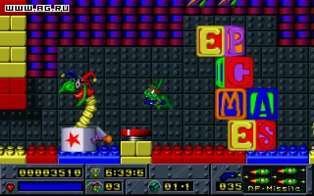 Изображение игры: Jazz Jackrabbit Holiday Hare '95