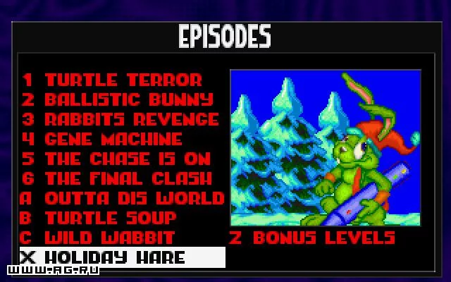 Изображение игры: Jazz Jackrabbit Holiday Hare '95