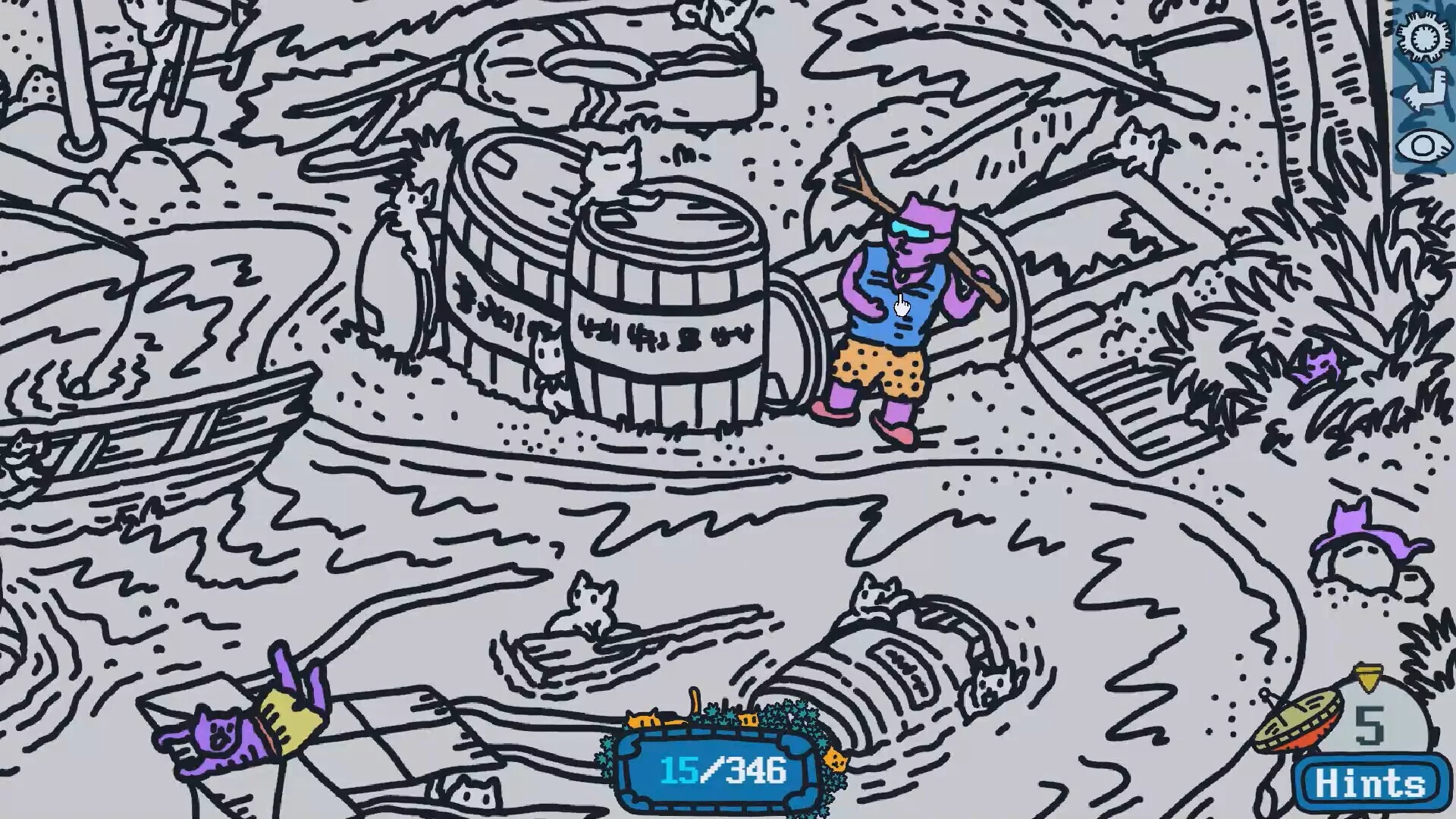 Изображение игры: Hidden Cats In White Sand Village