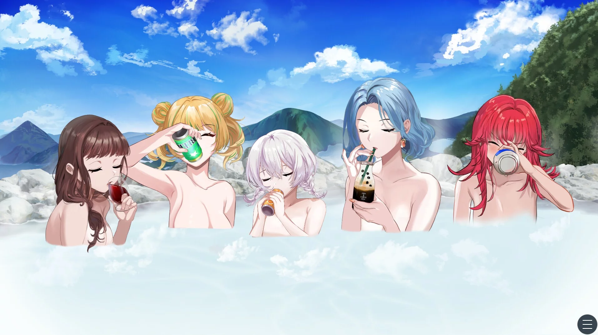 Изображение игры: Drinking in the hot spring!