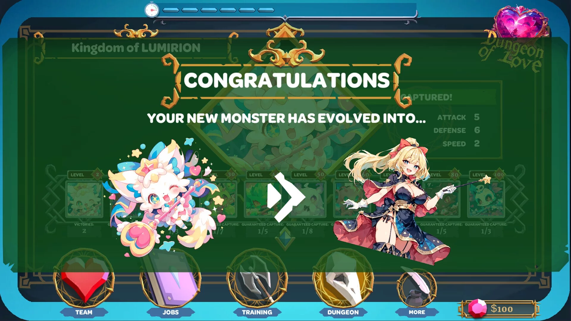 Изображение игры: DUNGEON OF LOVE: Catch Monsters