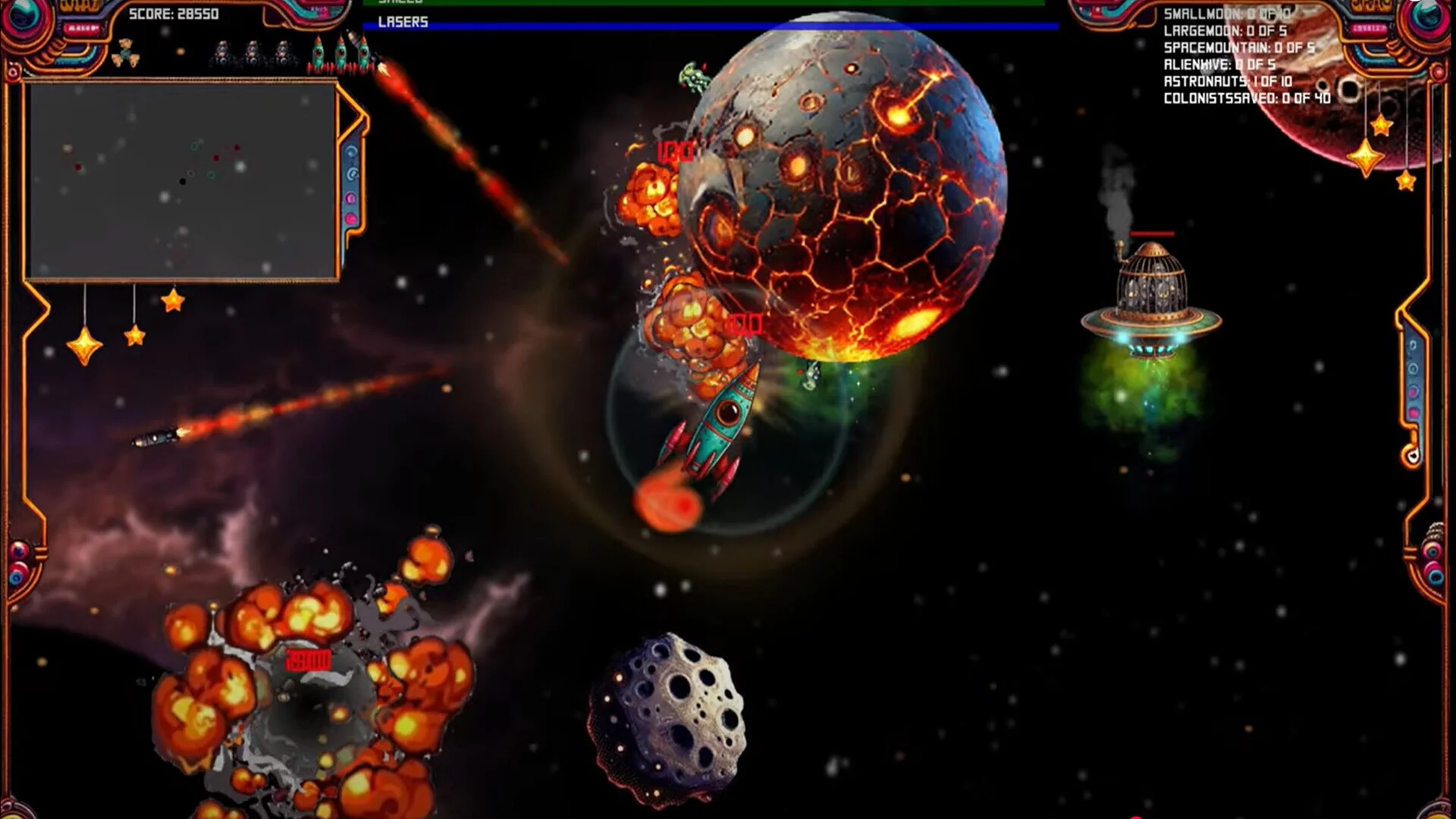 Изображение игры: Asteroids and Aliens