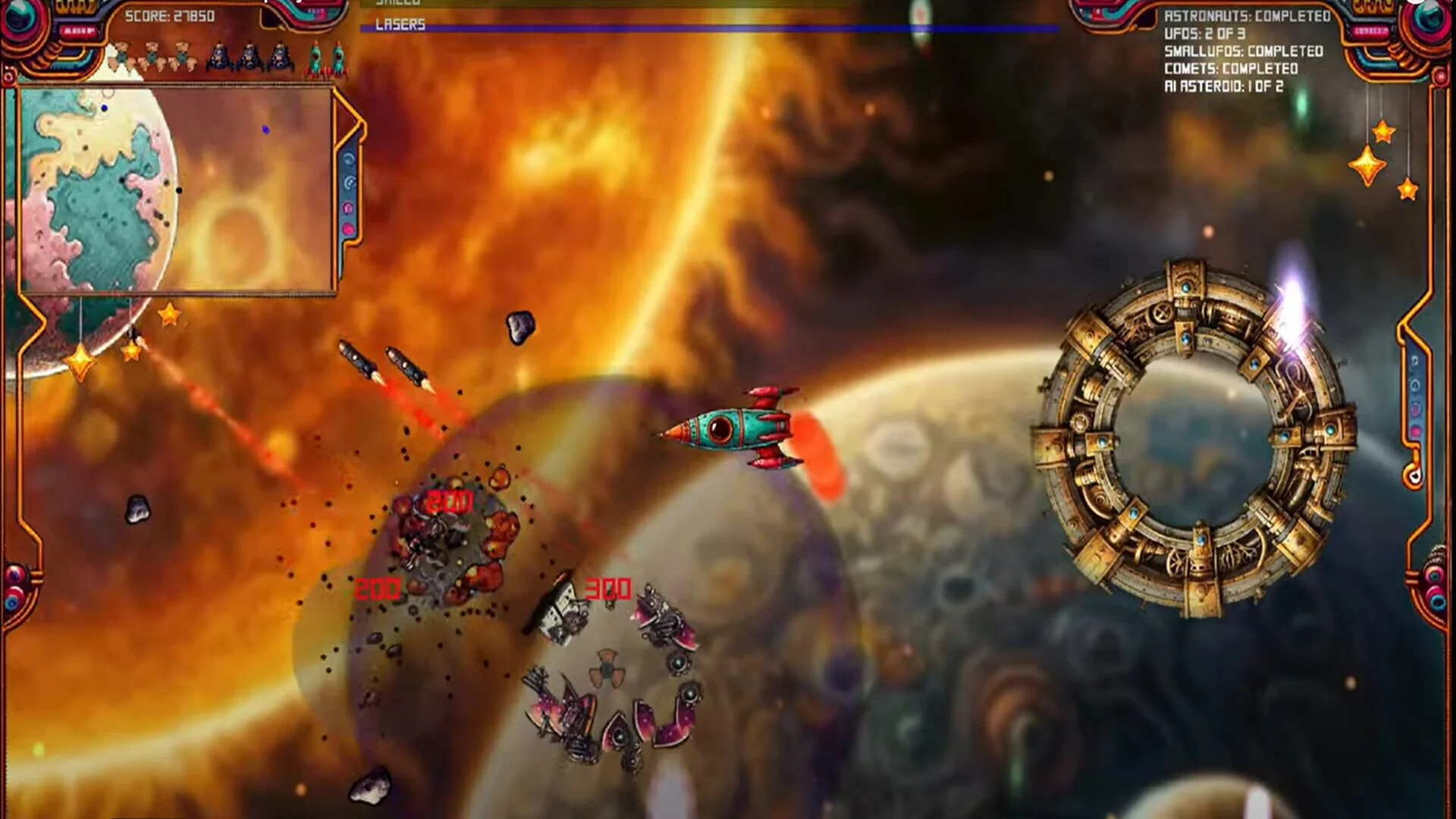 Изображение игры: Asteroids and Aliens