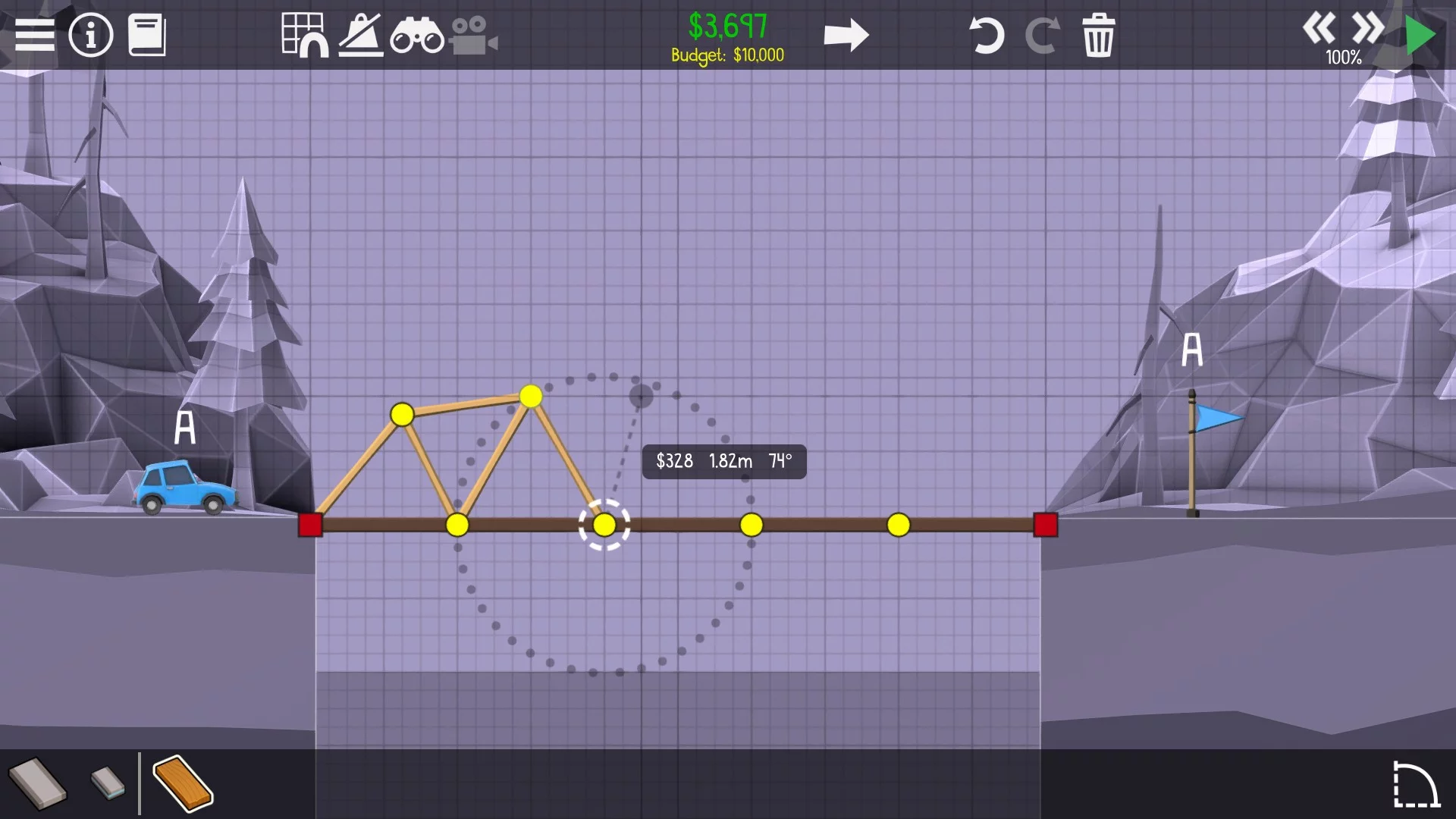 Изображение игры: Poly Bridge 2