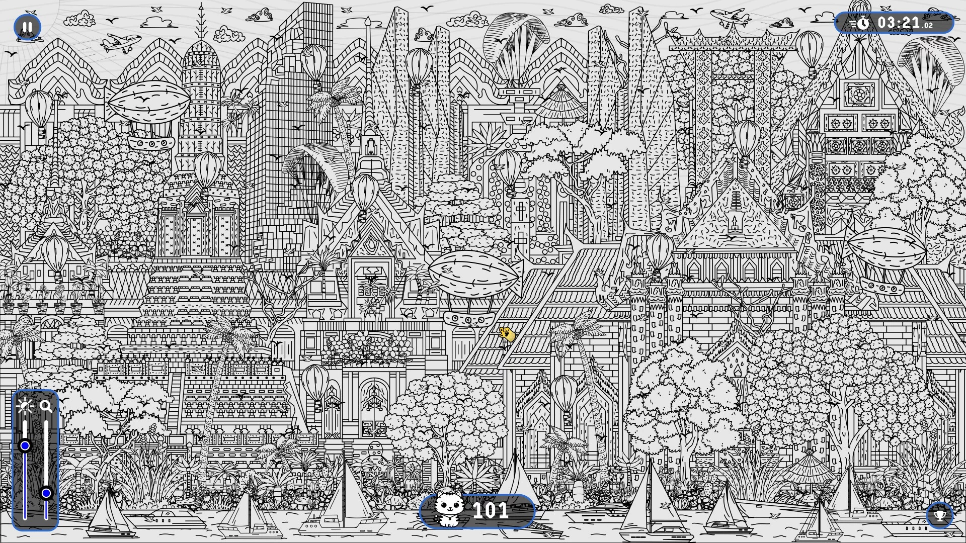 Изображение игры: 101 Cats Hidden in Bangkok