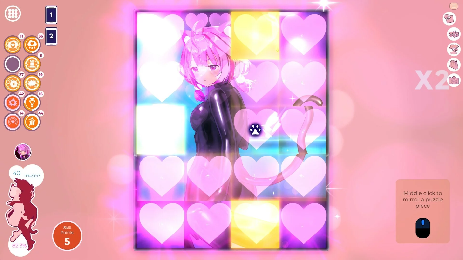 Изображение игры: Mosaique Neko Waifus 5