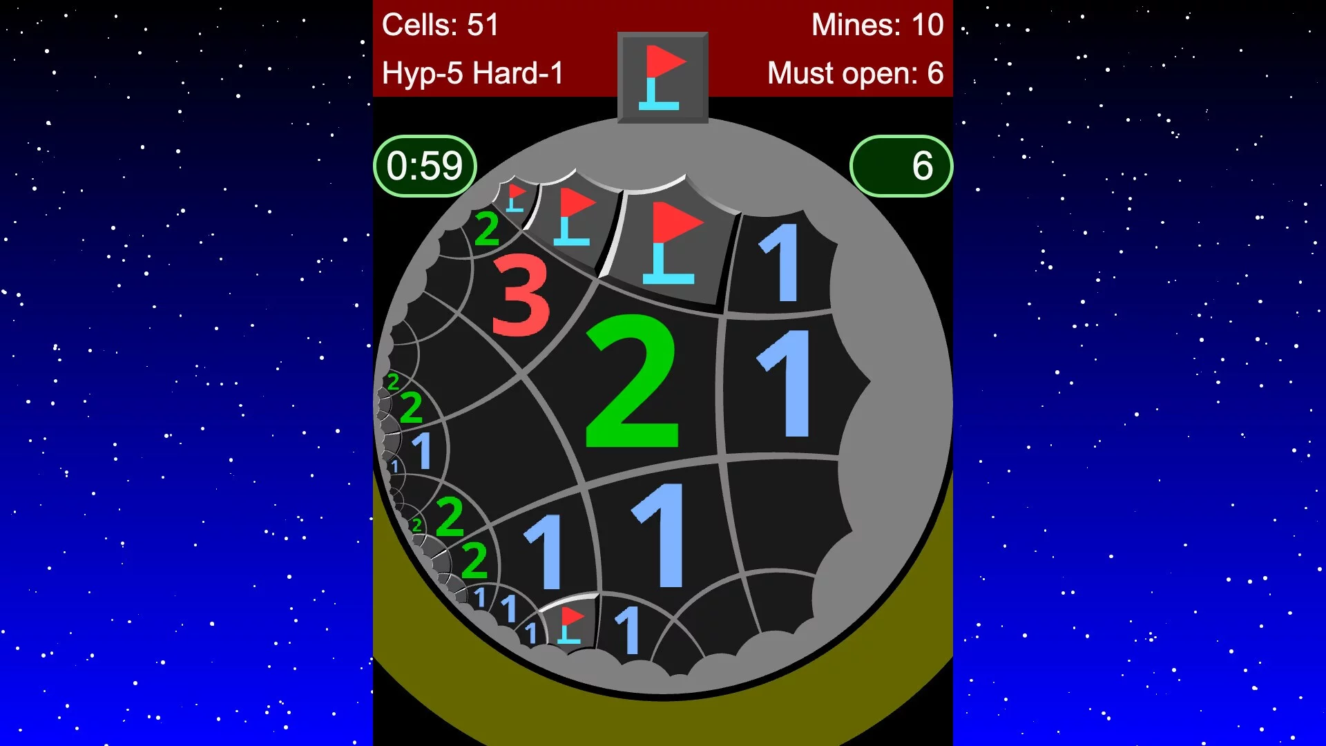 Изображение игры: Non-Euclidean Minesweeper