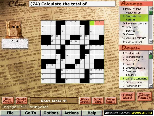 Изображение игры: Dell Magazines Crossword