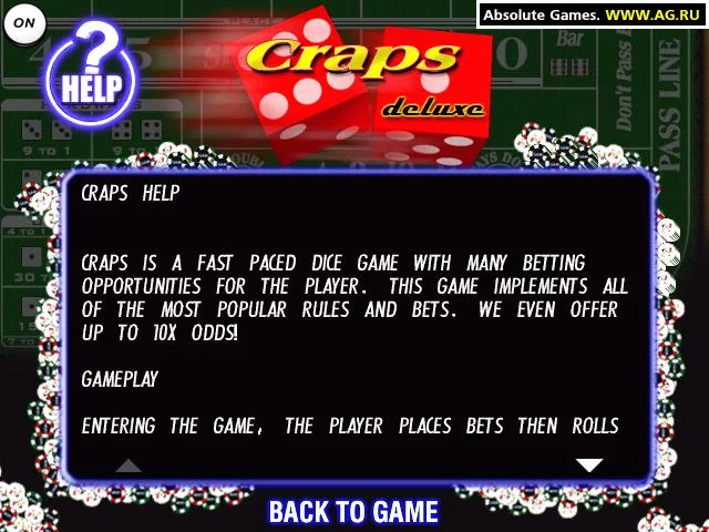 Изображение игры: Craps Deluxe