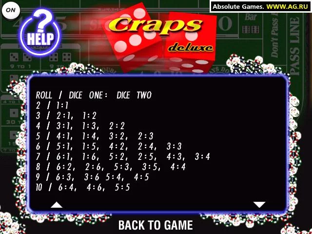 Изображение игры: Craps Deluxe